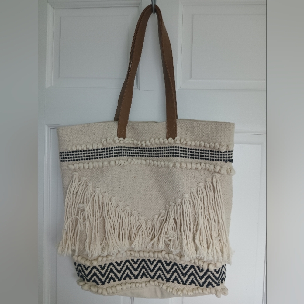 sonoma macrame beach bag tote